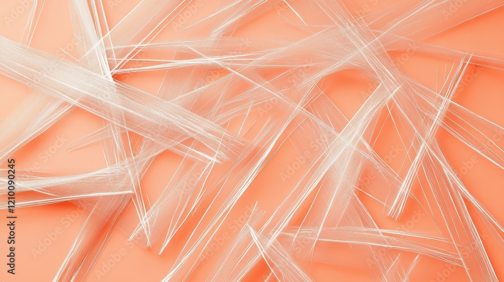 Fototapete soft pastel peach background with delicate silver lines intersecting elegantly in a symmetrical patt