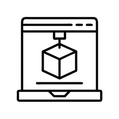 3d printing icon, 3d printing line art - simple line art of 3d printing, perfect for 3d printing logos and icons