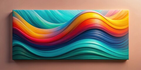 Fototapeta premium Vibrant Hues in Undulating Waves An Abstract Canvas of Color and Flow
