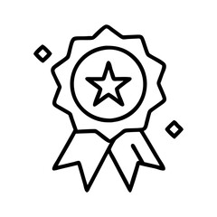 achievement badge icon, achievement badge line art - simple line art of achievement badge, perfect for achievement badge logos and icons