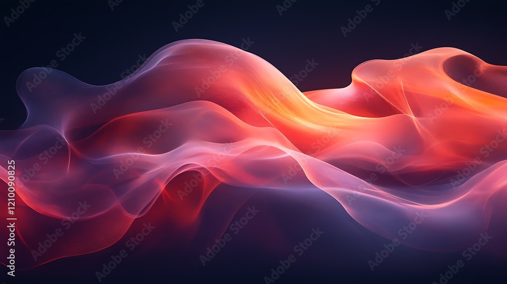 Poster abstract flowing nebula: a mesmerizing abstract image of vibrant, flowing nebula-like forms in shade