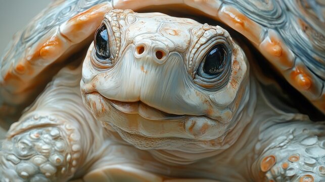 Close-up turtle portrait, shell detail, zoo habitat, nature wildlife, educational