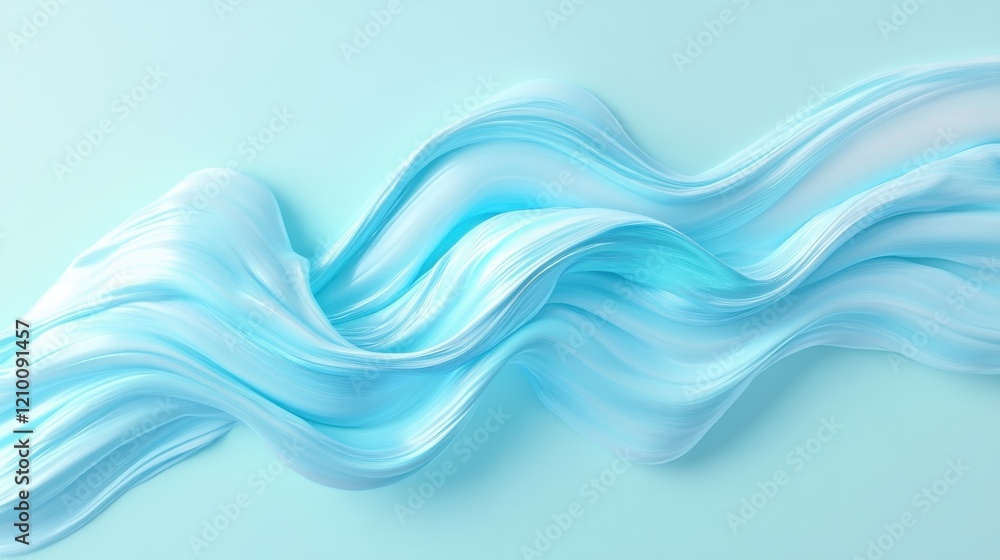 Poster minimalist pastel gradient with flowing pencil strokes in mint and blue shades exuding simplicity an