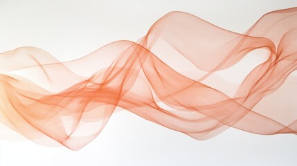 Gentle flowing lines in muted coral and amber create a depthful minimalist composition