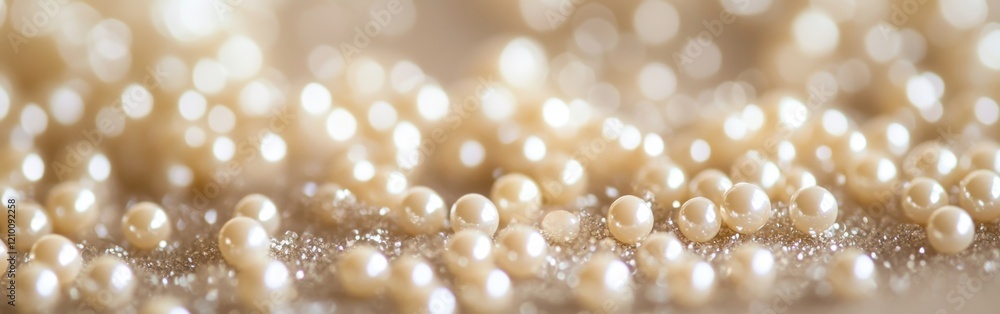 Aufkleber delicate pearl white and pastel yellow sparkles create a tranquil atmosphere on a taupe background i
