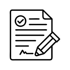 agreement document icon, agreement document line art - simple line art of agreement document, perfect for agreement document logos and icons