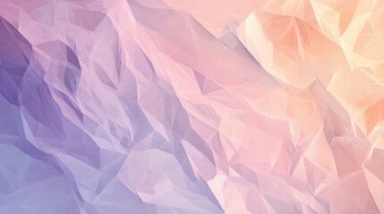 Obraz premium Low poly artwork featuring pastel tones blending peach and lavender in a harmonious texture with a soft and calming appearance