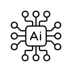 ai algorithm icon, ai algorithm line art - simple line art of ai algorithm, perfect for ai algorithm logos and icons