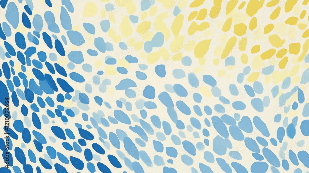 Aufkleber elegant pencil strokes create a gradient of blue and yellow against a neutral background, showcasing