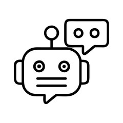 ai chatbot icon, ai chatbot line art - simple line art of ai chatbot, perfect for ai chatbot logos and icons