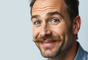 Obraz premium Portrait of a man with a moustache