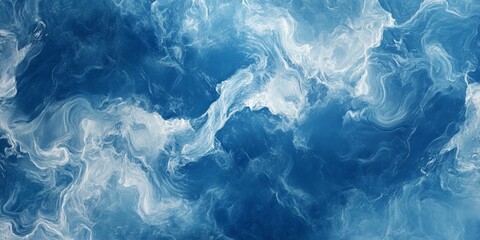 Obraz premium blue background texture, vintage paper with soft old marbled grunge border illustration with cloudy white center, Generative AI