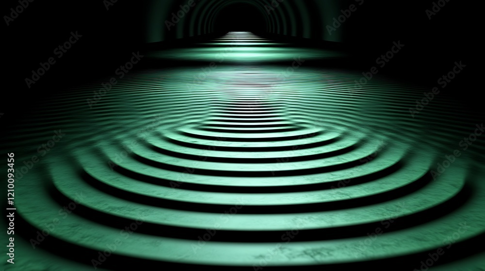 Aufkleber emerald steps to the unknown: a mesmerizing digital art piece depicting a pathway of emerald green s