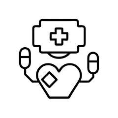 ai in healthcare icon, ai in healthcare line art - simple line art of ai in healthcare, perfect for ai in healthcare logos and icons