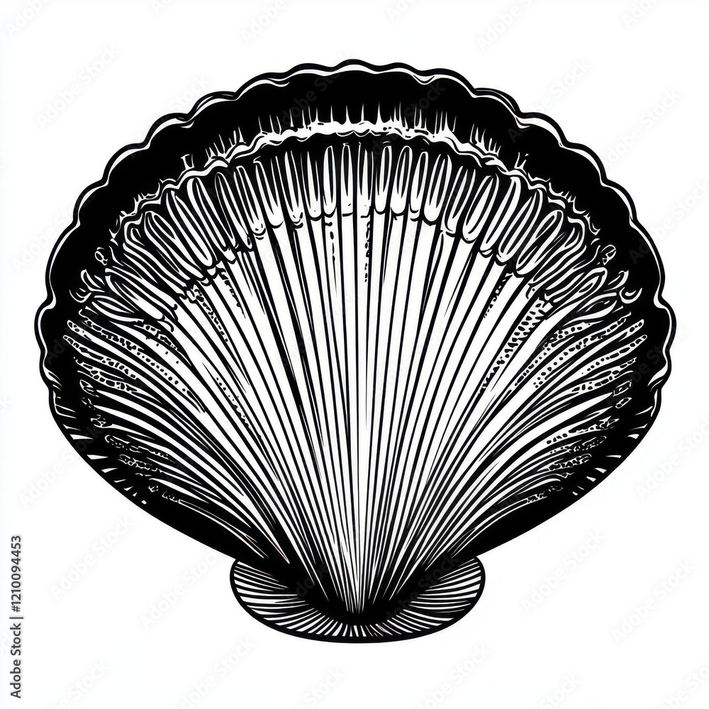 Poster a clam shell with intricate patterns