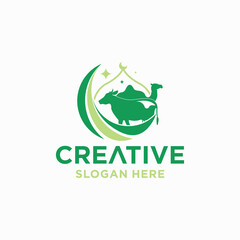 Eid al-Adha logo, Eid al-Adha Mubarak concept of Muslim mosque	