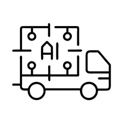 ai powered logistics icon, ai powered logistics line art - simple line art of ai powered logistics, perfect for ai powered logistics logos and icons