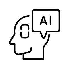 ai powered recommendations icon, ai powered recommendations line art - simple line art of ai powered recommendations, perfect for ai powered recommendations logos and icons