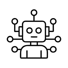 Fototapeta premium ai robot icon, ai robot line art - simple line art of ai robot, perfect for ai robot logos and icons