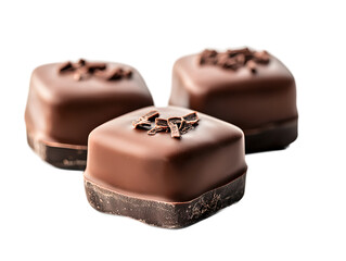 three chocolates on a table