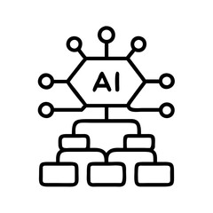 Fototapeta premium ai software stack icon, ai software stack line art - simple line art of ai software stack, perfect for ai software stack logos and icons