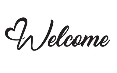 welcome symbol vector on a white background