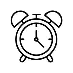 alarm clock with snooze button icon, alarm clock with snooze button line art - simple line art of alarm clock with snooze button, perfect for alarm clock with snooze button logos and icons