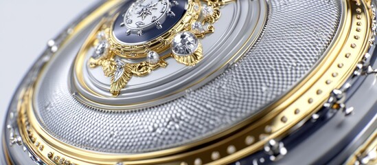 Obraz premium Luxury watch detail, gold, silver, close-up, studio