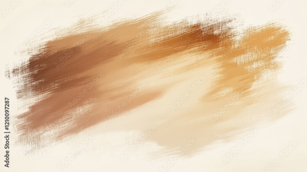 Aufkleber Warm pastel amber strokes blend with soft horizontal lines to create an inviting abstract composition