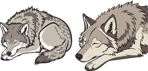 Wolf bundle design and illustrator eps