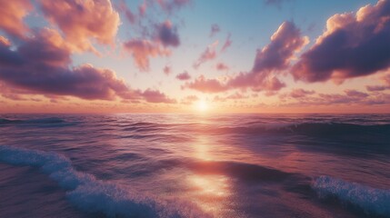 sunset over the ocean and sea