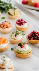 Mini tartlets featuring vibrant flavors and sleek geometric design