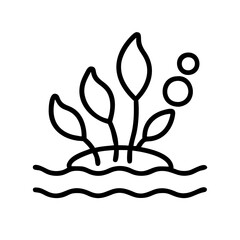 aquatic plants icon, aquatic plants line art - simple line art of aquatic plants, perfect for aquatic plants logos and icons
