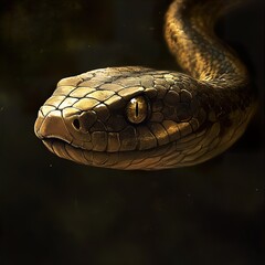 Obraz premium Golden Serpent: Close-up of a Reptilian Eye