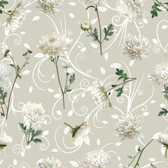 Lovely and Beautiful Spring Flowers Pattern for Fabric, Wallpaper, and More