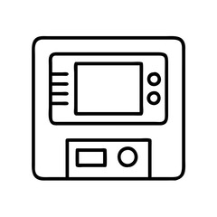 atm machine icon, atm machine line art - simple line art of atm machine, perfect for atm machine logos and icons