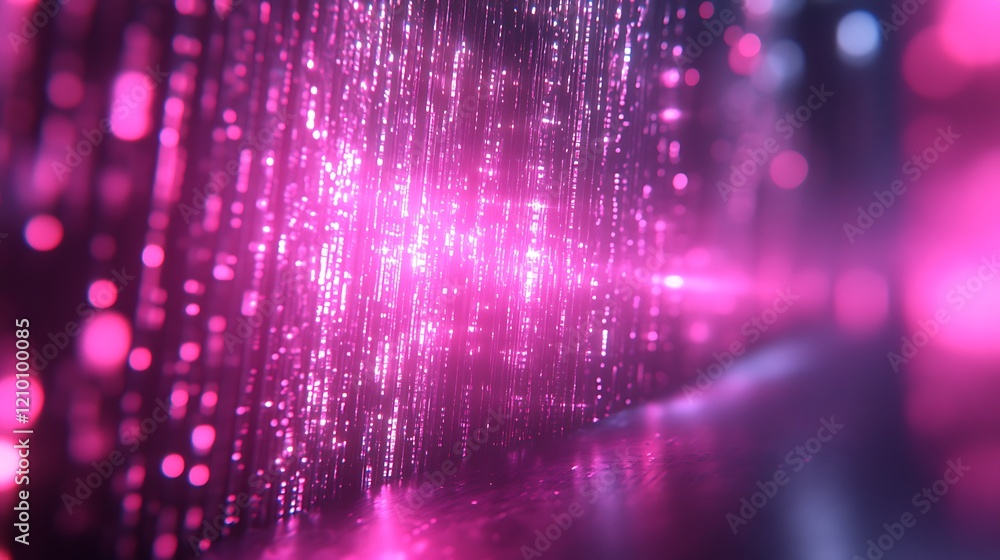 Poster digital matrix: abstract background with vibrant pink and purple digital matrix pattern, featuring s