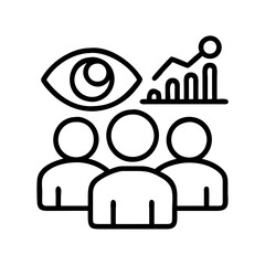 audience insights icon, audience insights line art - simple line art of audience insights, perfect for audience insights logos and icons