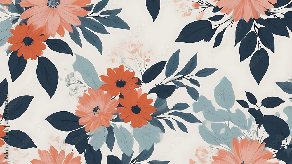 Poster close up of a smooth floral patterns in traditional and contemporary spaces fabric texture backgroun