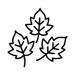Obraz premium autumn leaves icon, autumn leaves line art - simple line art of autumn leaves, perfect for autumn leaves logos and icons