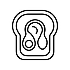 avocado toast icon, avocado toast line art - simple line art of avocado toast, perfect for avocado toast logos and icons