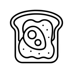 avocado toast icon, avocado toast line art - simple line art of avocado toast, perfect for avocado toast logos and icons