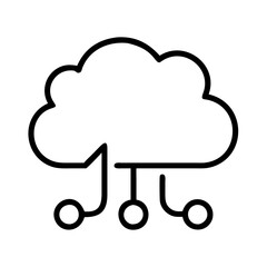 azure cloud icon, azure cloud line art - simple line art of azure cloud, perfect for azure cloud logos and icons
