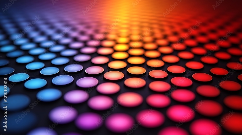 Poster chromatic circles: abstract background image of vibrant, colorful circles in a gradient pattern, tra