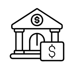banking icon, banking line art - simple line art of banking, perfect for banking logos and icons