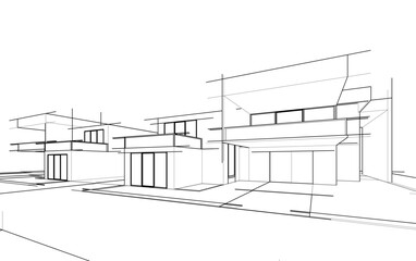 architectural sketch of a house