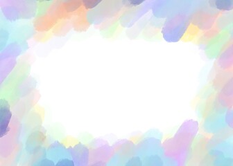 Fototapeta premium cute blank abstract brush colorful watercolor painting vibrant bright color wallpaper space for text greeting card template kids children baby