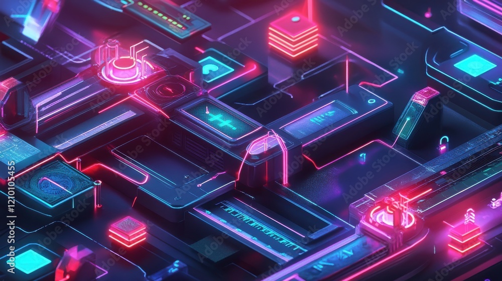Aufkleber futuristic forex analytics tools showcasing glowing graphs, maps, and currency symbols in a high-tec