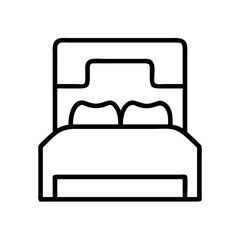 bed icon, bed line art - simple line art of bed, perfect for bed logos and icons