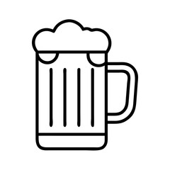 beer mug icon, beer mug line art - simple line art of beer mug, perfect for beer mug logos and icons